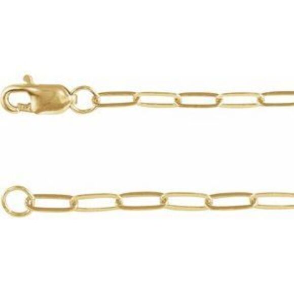 Kazi Luxury 14K Yellow Gold 2.1 mm Elongated Link Cable 16